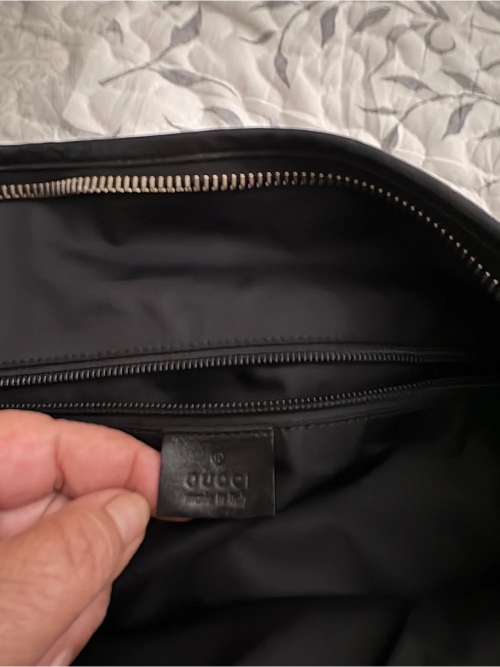 Gucci Black Embossed Messenger Shoulder Bag